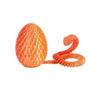 3D Printed Snake with Egg Crystal Dragon Fidget Toys,Easter Egg Dragon Egg 12In Dragon Toy,Inside Articulated Mystery Snake in Egg Flexible Joints Animals Surprise Eggs for Autism/ADHD (Rose Gold)