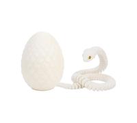 3D Printed Snake with Egg Crystal Dragon Fidget Toys,Easter Egg Dragon Egg 12In Dragon Toy,Inside Articulated Mystery Snake in Egg Flexible Joints Animals Surprise Eggs for Autism/ADHD (White)
