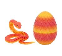 3D Printed Snake With Egg Inside, 3D Printed Realistic Egg With Movable Snake | Stress Reliever, Articulated Animals Fidget Toys, Home Decoration For Holiday Birthday