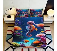 3D Printed Snow Owl Pattern Fitted Sheet Microfiber Deep Pocket Non-Slip Bedding Snow Owl Mattress Fitted Cover for Bedroom Home Use Single（90x200cm）