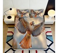 3D Printed Soaring Hawk Fitted Sheet Microfiber Soft Breathable Bird Wings Mattress Cover for Bedroom Dorm Mattress Protection Decor 160x200x25cm