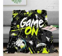 3D Printed Soccer Ball Art Cozy Throw Blanket Microfiber Warm Soft Bedding Cosy Dynamic Graphic Bed Blanket Anti Static No Shedding for Dorm Dwellers University Students 40x50inch(100x130cm)