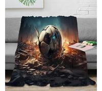 3D Printed soccer-ball-destroyed Bed Throw Microfiber Ultra Soft Warm Bedding Fluffy Blanket Thoughtful Gift for Families Friends Loved Ones Holiday Gifting 60x80inch(150x200cm)