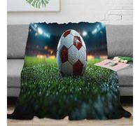 3D Printed Soccer ball Home Blanket Microfiber Ultra Soft Warm Bedding Sports stadium night scene Fluffy Blanket Anti Static for Teens Students Renters Apartment Dwellers 60x80inch(150x200cm)