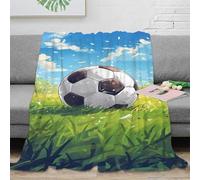3D Printed Soccer ball Thermal Blanket Microfiber Soft Cosy Bedding Warm Sports illustration Blanket Compact Portable Non Pilling for Apartment Dwellers Renters Young Adults 50x60inch(127x152cm)