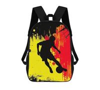 3D Printed Soccer Player Silhouette with Belgium Flag Abstract Background School Bags Kids Backpacks Casual Fashion Backpacks Book Bags for Boys Elementary And Middle School Students 17inch