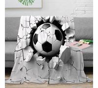 3D Printed SoccerBallImpact Blanket Microfiber Ultra Warm Soft Bedding Thermal ModernGraphicDesign Bed Blanket Breathable All Season Machine Washable for Adults Kids Families 40x50inch(100x130cm)