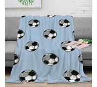 3D Printed SoccerBallPattern Couch Blanket Microfiber Warm Soft Bedding Cosy CartoonKidsStyle Fluffy Blanket Thoughtful Gift for Families Friends Loved Ones 50x60inch(127x152cm)