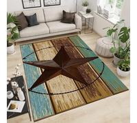 3D Printed Soft Bedroom Carpet Retro Wooden Board Five-Pointed Star 80 X 120 Cm - Low Pile Carpet Non-Slip Area Rug - Home Decoration Door Mat - Washable - Anti-Stain, Non-Shedding, Nme -1256846201645