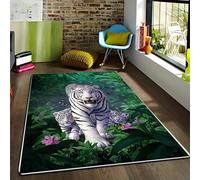 3D Printed Soft Bedroom Carpet Wild Animal Tiger 180 X 280 Cm - Low Pile Carpet Non-Slip Area Rug - Home Decoration Door Mat - Washable - Anti-Stain, Non-Shedding, Nmentally Friendly - Ea -11978852477