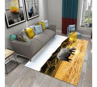 3D Printed Soft Office Carpet Animal Rhino 40 X 60 Cm - Low Pile Non-Slip Area Rug - Home Decor Door Mat - Stain Resistant - Low Pile, Non-Shedding - Polyester - Easy Care -680267044454