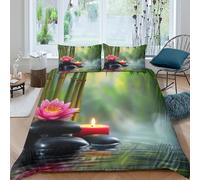 3D Printed spa zen garden Bedding Cover Polyester calm meditation style Duvet Cover Wrinkle Resistant Hypoallergenic Lightweight Comfortable Easy Care for Bedroom Daily Use Double（200x200cm）