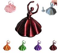 3D Printed Spinning Ballerina Fidget Toy Ornament, Ballet Fidget Spinner, Color-Changing Expanded Sensory Ballet Fidgets, Honeycomb Whirling Spiral Design Sensory Toys (Red)
