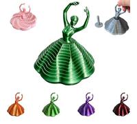 3D Printed Spinning Ballerina Fidget Toy Ornament, Ballet Fidget Spinner, Color-Changing Expanded Sensory Ballet Fidgets, Honeycomb Whirling Spiral Design Sensory Toys (Green)