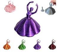 3D Printed Spinning Ballerina Fidget Toy Ornament, Ballet Fidget Spinner, Color-Changing Expanded Sensory Ballet Fidgets, Honeycomb Whirling Spiral Design Sensory Toys (Purple)