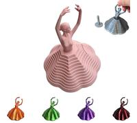3D Printed Spinning Ballerina Fidget Toy Ornament, Ballet Fidget Spinner, Color-Changing Expanded Sensory Ballet Fidgets, Honeycomb Whirling Spiral Design Sensory Toys (Pink)