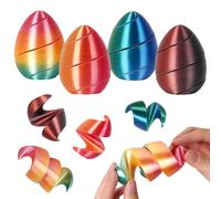 3D Printed Spiral Anxiety Relief Egg, 4PCS Unique Sensory Fidget Toys Pass Through Eggs for Adults Relieve Stress Easter Basket Stuffers Party Favors Gifts - Random Rainbow Colors