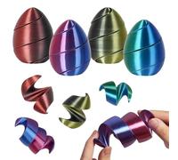 3D Printed Spiral Anxiety Relief Egg, 4PCS Unique Sensory Fidget Toys Pass Through Eggs for Adults Relieve Stress Easter Basket Stuffers Party Favors Gifts - Dark Color