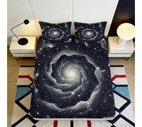 3D Printed Spiral Galaxy Fitted Sheet Microfiber Deep Pocket Non-Slip Bedroom Bedding Spiral Stars Mattress Fitted Cover for Home Adults 160x200x25cm