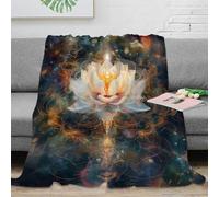 3D Printed spiritual flower Nap Blanket Microfiber Ultra Soft Warm Bedding abstract cosmic art All Season Blanket Anti Static for University Students Dorm Dwellers Young Adults 50x60inch(127x152cm)
