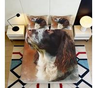 3D Printed Springer Spaniel Fitted Sheet Microfiber Soft Brown Dog Pattern Mattress Cover for Bedroom Guest Room Decor 90x200x25cm