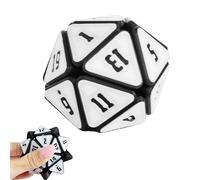 3D Printed Squishy D20 Fidget - Stress Relief Cube for Anxiety & Focus, Satisfying Clicking Sensory Toy for Adults, Perfect for Desk Fidgeting, Gift Idea (White, 1pcs)