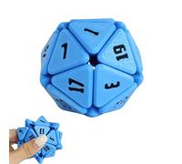 3D Printed Squishy D20 Fidget - Stress Relief Cube for Anxiety & Focus, Satisfying Clicking Sensory Toy for Adults, Perfect for Desk Fidgeting, Gift Idea (Blue, 1pcs)