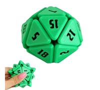 3D Printed Squishy D20 Fidget - Stress Relief Cube for Anxiety & Focus, Satisfying Clicking Sensory Toy for Adults, Perfect for Desk Fidgeting, Gift Idea (Green, 1pcs)