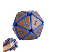 3D Printed Squishy D20 Fidget - Stress Relief Cube for Anxiety & Focus, Satisfying Clicking Sensory Toy for Adults, Perfect for Desk Fidgeting, Gift Idea (Laser Purple/Brown, 1pcs)