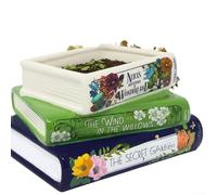 3D Printed Stacked Book Flower Container Constructed from FOR PLA Featuring Drainage Hole for Indoor Plant Arrangement Display