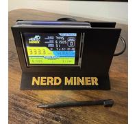 3D Printed Stand Case Compatible with Nerd Miner 2 - Stable Upright Holder for Crypto Miner Device - Custom Display Base with “NERD MINER” Front Text - Aftermarket Accessory (Nerd, Black)