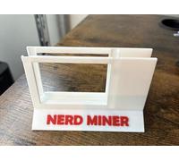 3D Printed Stand Case Compatible with Nerd Miner 2 - Stable Upright Holder for Crypto Miner Device - Custom Display Base with “NERD MINER” Front Text - Aftermarket Accessory (Nerd, White)