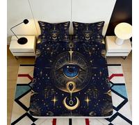 3D Printed Star Astrology Fitted Sheet Microfiber Deep Pocket for Bedroom Bedding Star Mattress Fitted Cover All Ages 140x200x25cm