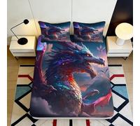 3D Printed Star Bird Pattern Fitted Sheet Microfiber Deep Pocket Non-Slip Bedding Set Star Bird Mattress Fitted Cover Washable for Bedroom Home Single（100x190cm）