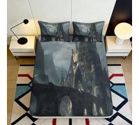 3D Printed Star Camping Van Fitted Sheet Microfiber Full Wrap Bedroom Bedding Set Star Night Mattress Fitted Cover Deep Pocket Washable Single（90x190cm）