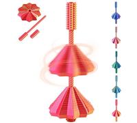 3D Printed Star Fidget Toy Adults with Detachable Handle, Dual Motion Sensory Toy with Auditory Feedback, Color-Changing Spiral for Relief and Focus (red Gold)