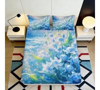 3D Printed Star Moon Fitted Sheet Microfiber Deep Pocket Bedroom Bedding Elastic Hem Star Sky Mattress Fitted Cover Washable Single（90x200cm）