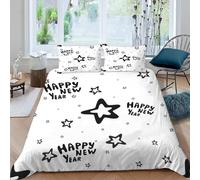 3D Printed Star-Shaped Duvet Cover Super King Size For Kids Teens Alphabets Bedding Set The Ultra-Soft 3 Pieces includes 1 Quilt Covers 260x220 and 2 Pillowcases M.3871