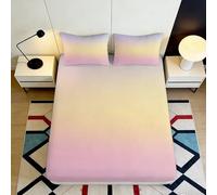 3D Printed Starry Field Fitted Sheet Microfiber Deep Pocket Bedroom Bedding Star Field Mattress Fitted Cover Non-Slip Elastic Hem Washable Super King（200x200cm）