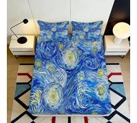 3D Printed Starry Spiral Fitted Sheet Microfiber Deep Pocket Bedroom Bedding Starry Spiral Mattress Fitted Cover Full Wrap Non-Slip Washable for Adult 90x200x25cm