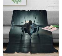 3D Printed stealth fighter jet Cozy Throw Blanket Microfiber Warm Soft Bedding Cosy military aviation Throw Blanket Thoughtful Gift for Parents Grandparents Family Members 60x80inch(150x200cm)