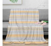 3D Printed Striped pattern Couch Blanket Microfiber Warm Soft Bedding Cosy Modern minimalist design Living Room Throw Thoughtful Gift for Parents Grandparents Family Members 50x60inch(127x152cm)
