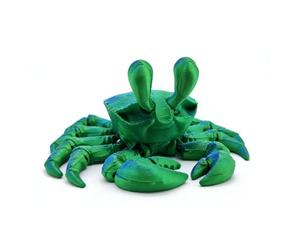 3d Printed Stuff 3d Printed Toy Crab 12cm/19.69in for Home Office Executive Desk Decoration Surprise Fantasy Gifts-Laser Blue Green