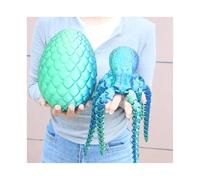 3d Printed Stuff 3d Printer Animals Octopus and Egg Set Articulated for Home Office Executive Desk Decoration Surprise Fantasy Gifts Aquarium Landscaping-Laser Green