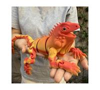 3d Printed Stuff 3d Prints Realistic Lizard Articulated for Stress Relief Home Office Decompression Decor Executive Desk Toys-Orange Rainbow||43.5cm/17.1in