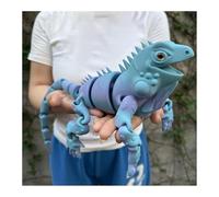 3d Printed Stuff 3d Prints Realistic Lizard Articulated for Stress Relief Home Office Decompression Decor Executive Desk Toys-Blue Rainbow||43.5cm/17.1in