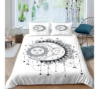 3D Printed Sun Moon Quilt Cover, Microfiber Duvet Cover Hidden Zipper for