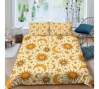 3D Printed Sun Moon Quilt Cover, Microfiber Duvet Cover Hidden Zipper for