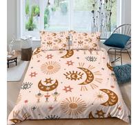 3D Printed Sun Moon Quilt Cover, Microfiber Duvet Cover Hidden Zipper for