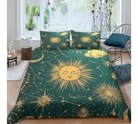 3D Printed Sun with face Bed Cover Polyester Astrology art style Duvet Cover Wrinkle Resistant Shrink Resistant Soft Comfortable No Iron for All Season Home Use Super king（260x220cm）